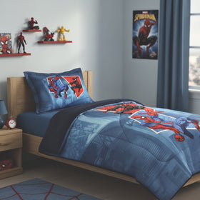 EDREDOM DISNEY PLUSH x MICRO - SOLTEIRO - 1.60m x 2.40m/SPIDERMAN TEAM